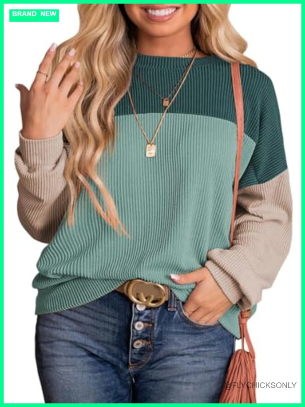 Plus Size Oversized Colorblock Crewneck Long Sleeve Sweatshirt